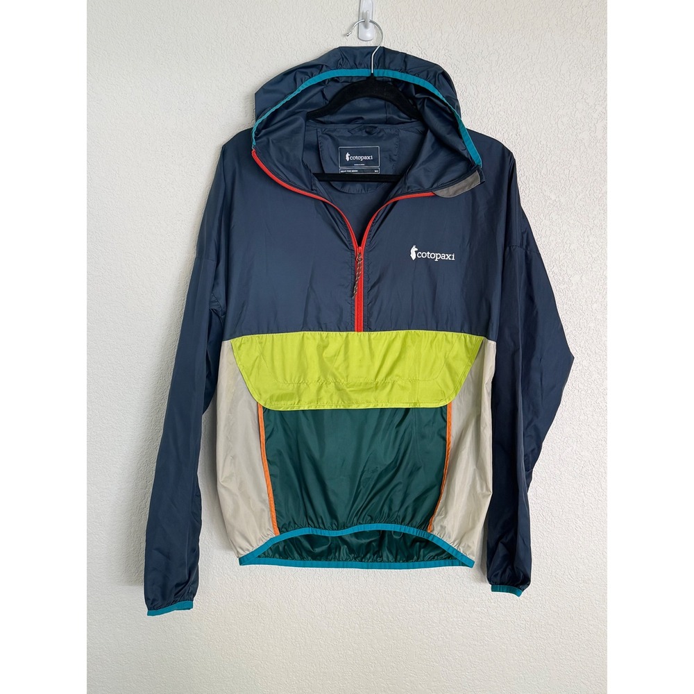 Cotopaxi Teca Half-Zip Windbreaker Colorblock Navy Green Pullover Jacket S